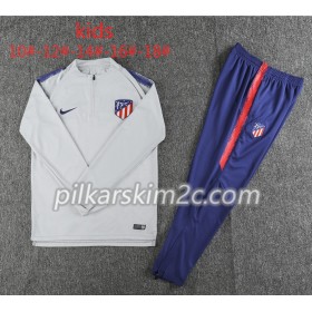 Atlético Madryt Dziecięca Komplet Bluzy Treningowe Szary Biały 2018-2019